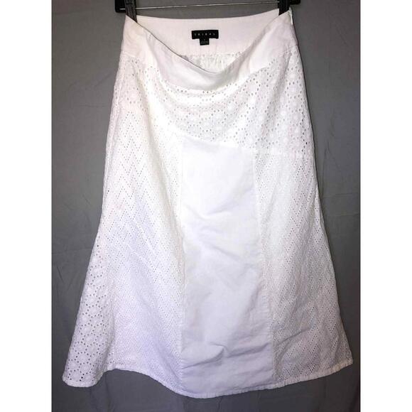 Tribal Eyelet Lace White Skirt sz 2 Flowy Flared - Picture 3 of 7